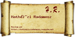 Hatházi Radamesz névjegykártya